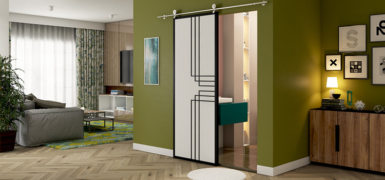 sliding bathroom door installation in Castaic